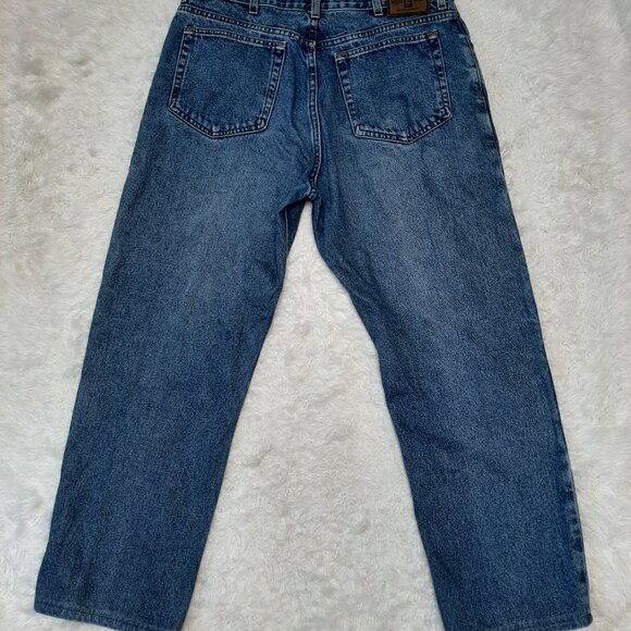 Vintage Chaps Ralph Lauren Man's Blue Relax Fit Straight Legs Denim Jeans 36/34 - Picture 4 of 10
